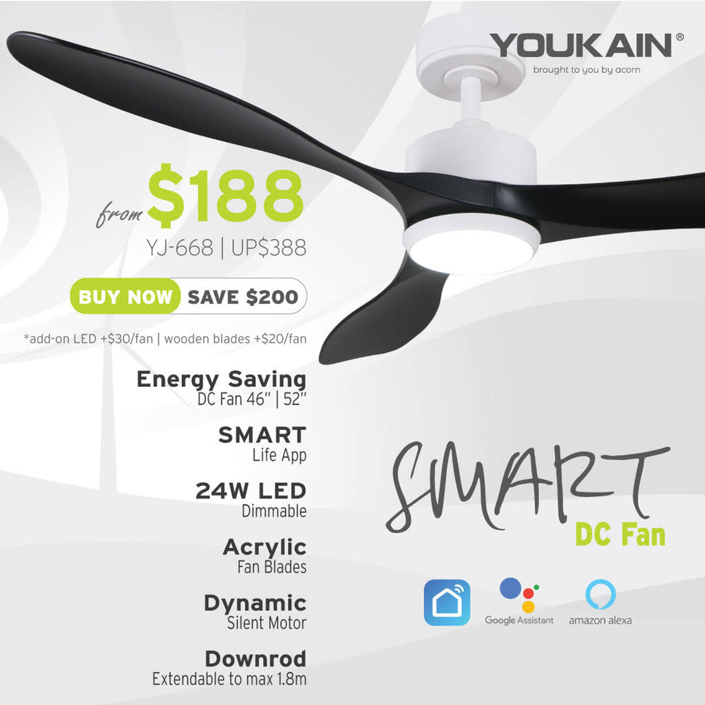 Youkain YJ-688 (46"/52") (Wi-Fi) Ceiling Fan