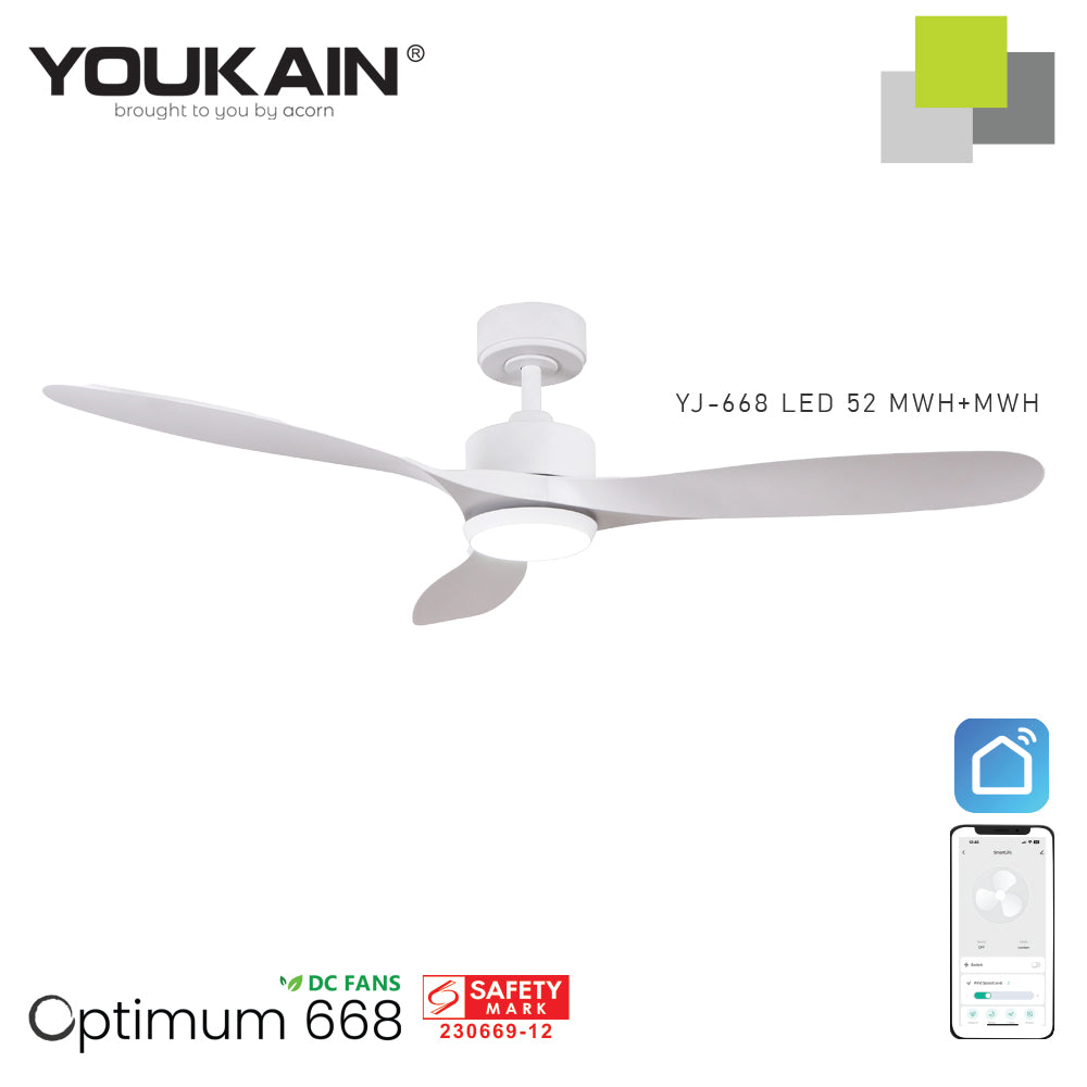 Youkain YJ-688 52" MWH+MWH with LED Fan Light