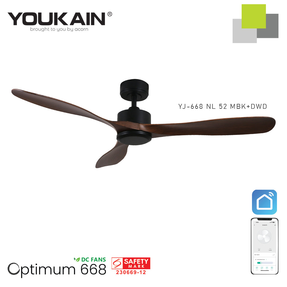 Youkain YJ-688 52" MBK+DWD with No Fan Light