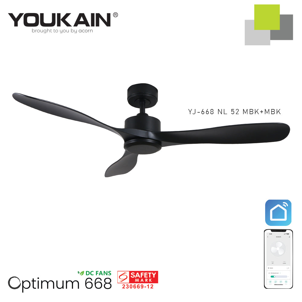 Youkain YJ-688 52" MBK+MBK with No Fan Light