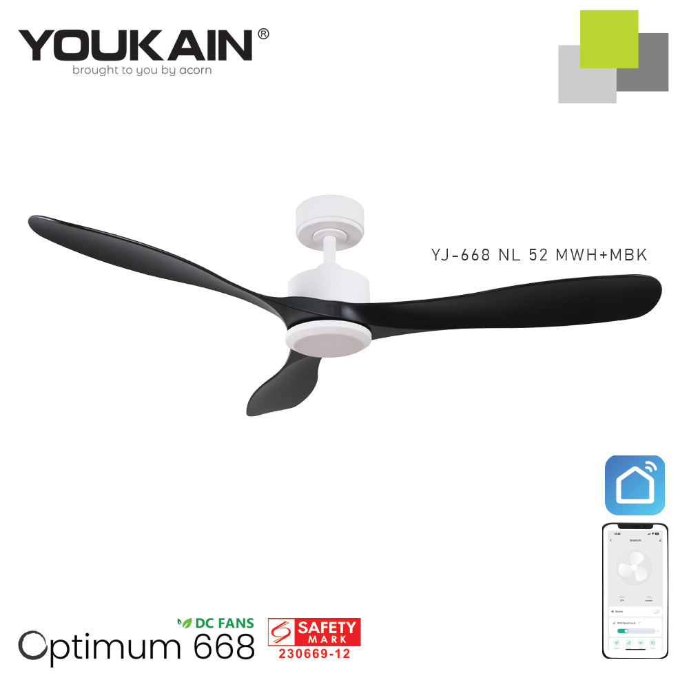 Youkain YJ-688 52" MWH+MBK with No Fan Light