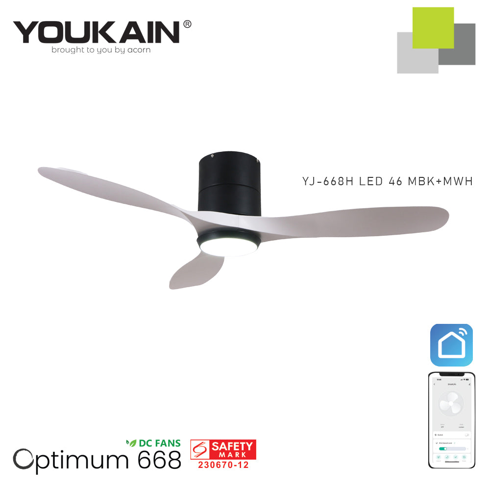Youkain YJ-688H 46" MBK+WH with LED Fan Light