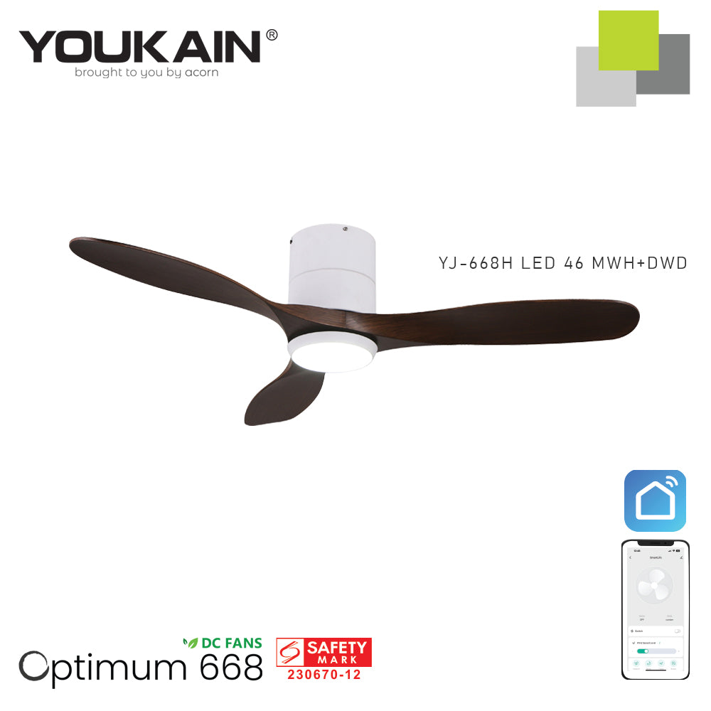 Youkain YJ-688H 46" WH+DWD with LED Fan Light