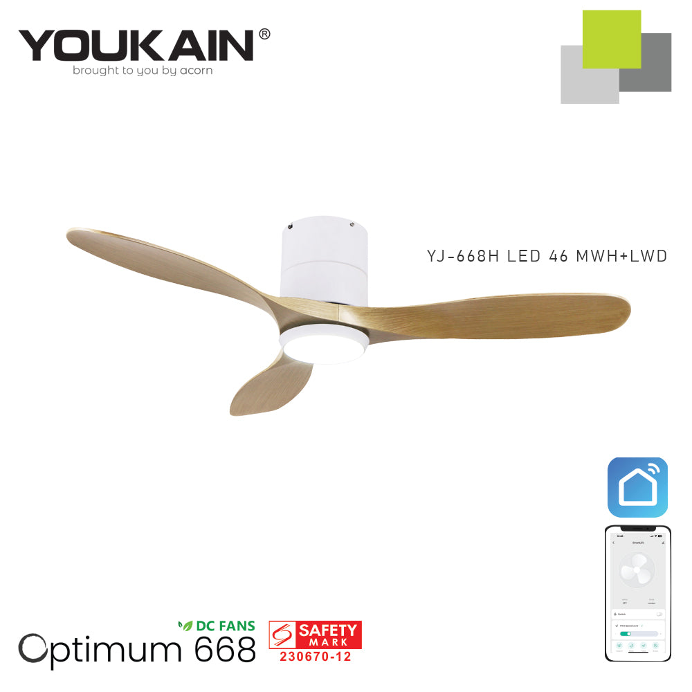 Youkain YJ-688H 46" WH+LWD with LED Fan Light