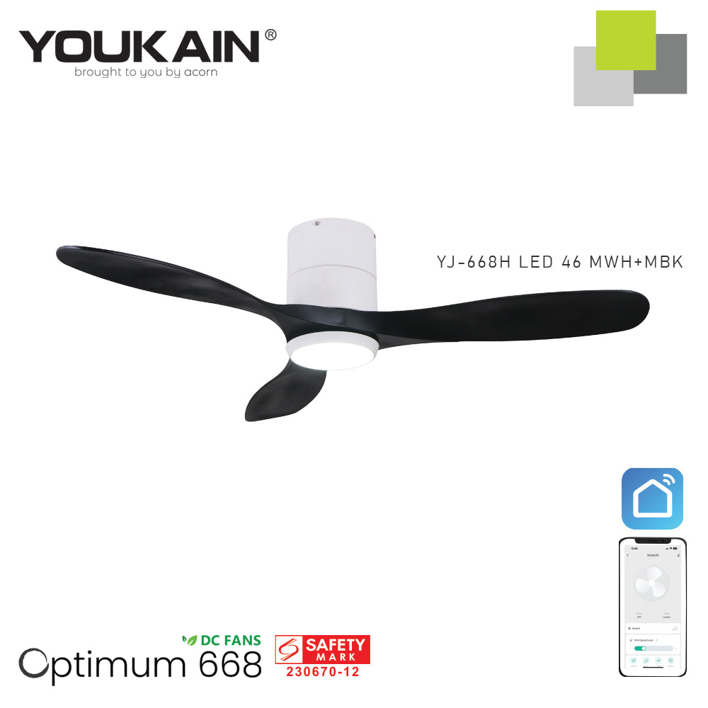 Youkain YJ-688H 46" WH+MBK with LED Fan Light