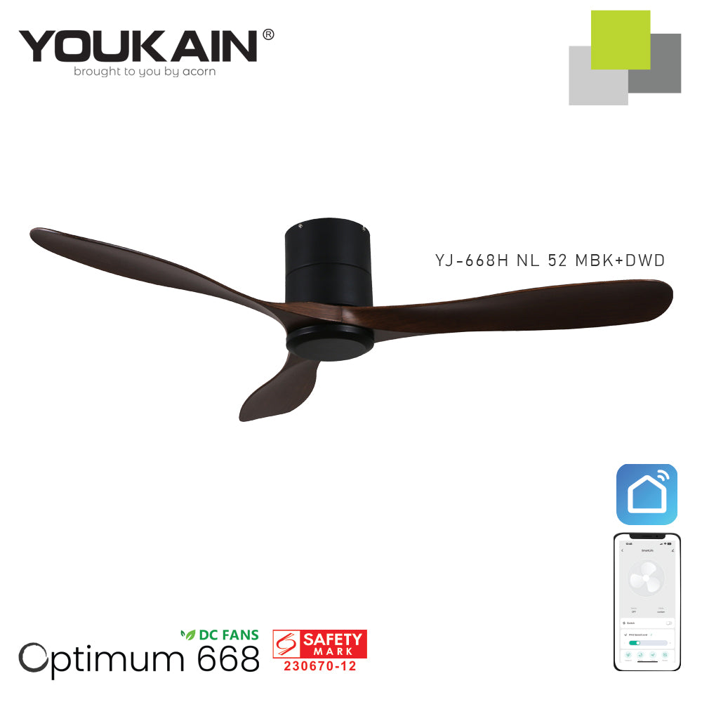 Youkain YJ-688H 52" MBK+DWD with No Fan Light