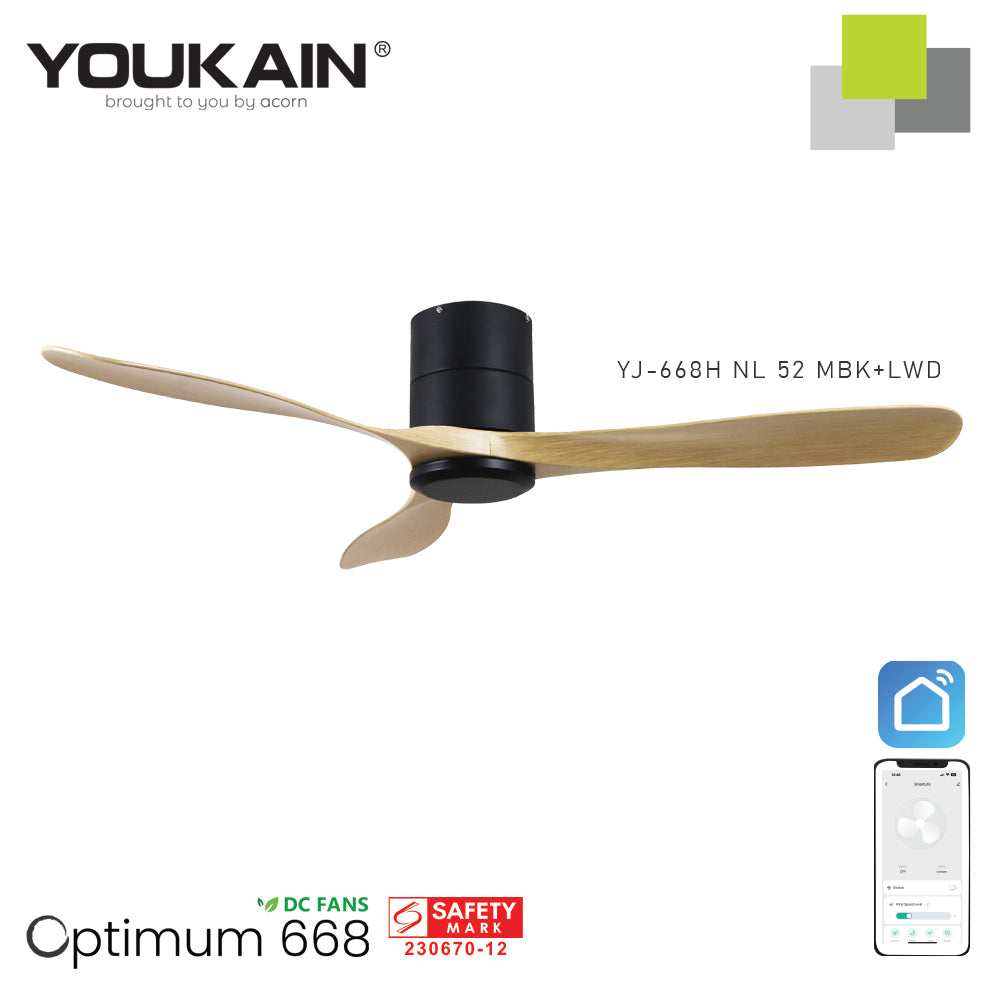 Youkain YJ-688H 52" MBK+LWD with No Fan Light
