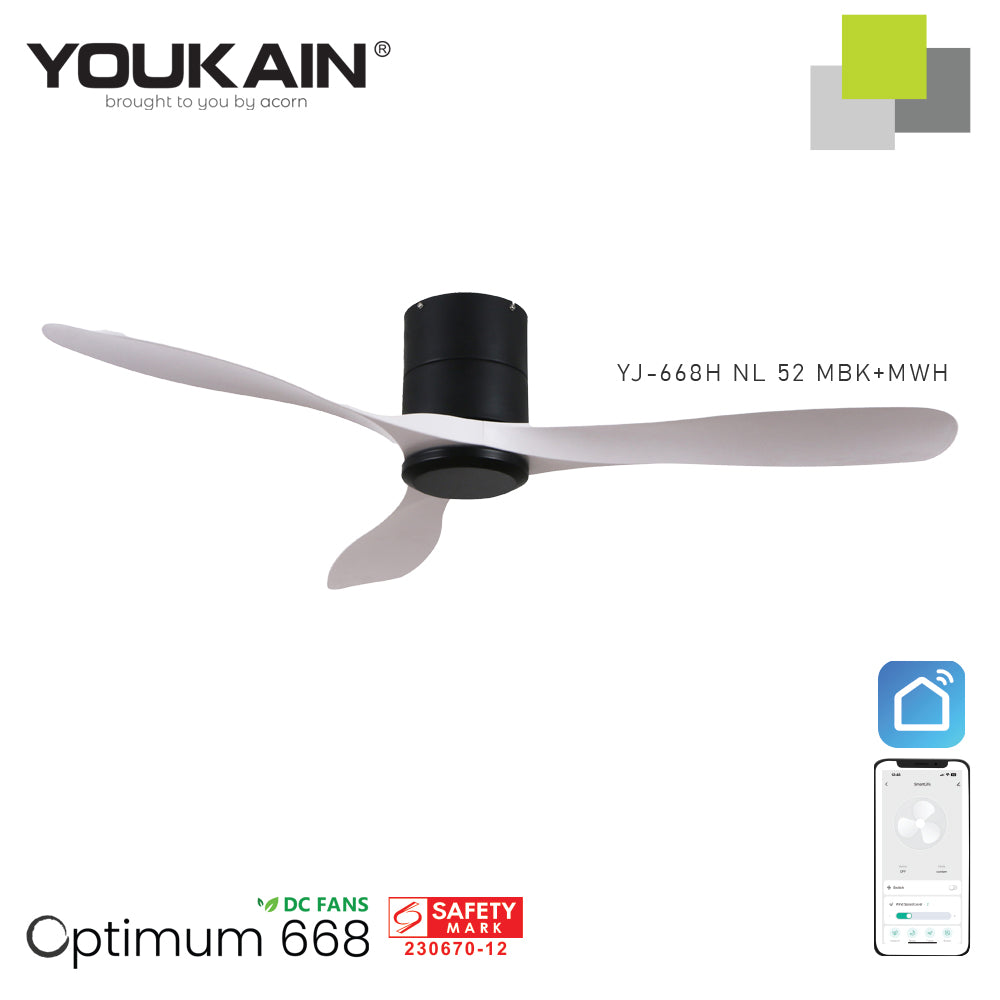 Youkain YJ-688H 52" MBK+MWH with No Fan Light