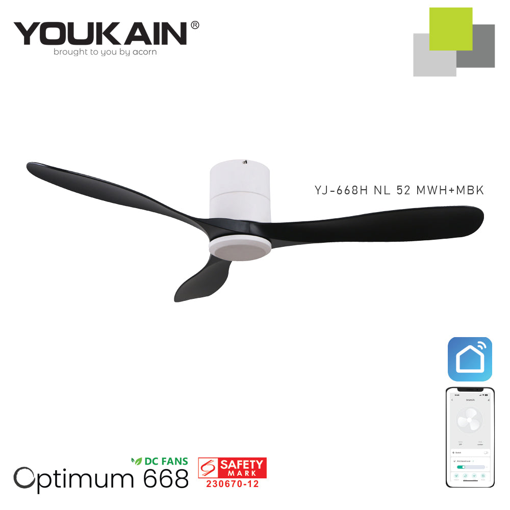 Youkain YJ-688H 52" MWH+MBK with No Fan Light