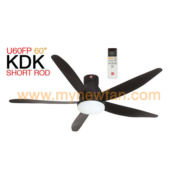 KDK U60FW (Short Pipe) Black with LED fan light