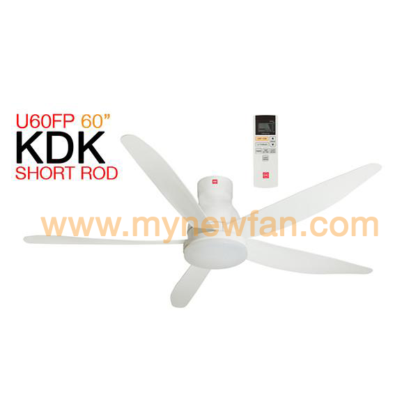 KDK U60FW (Short Pipe) White with LED fan light
